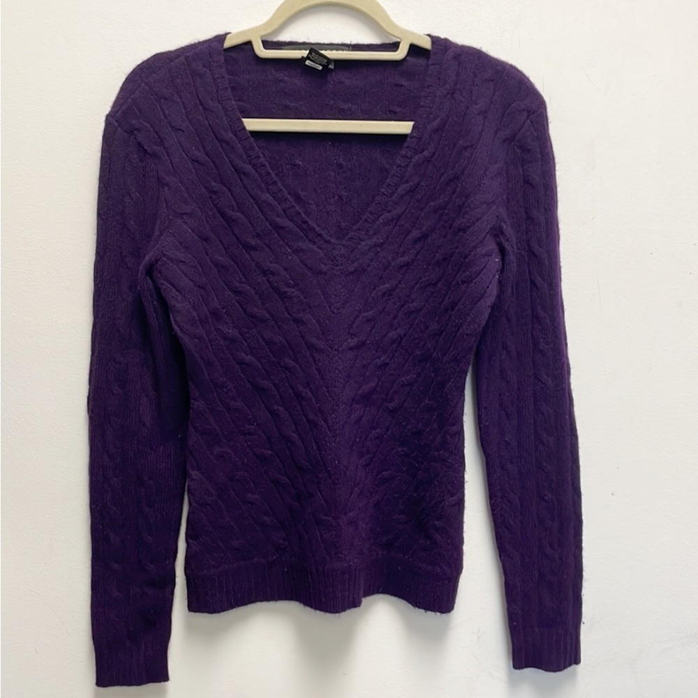 Ralph Lauren Purple Cable Knit Sweater